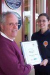 Martyn Snell and Samantha Minter with the new award...