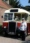 Vintage bus at Dunster