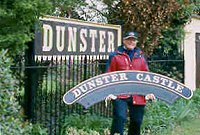 The nameboard at Dunster Station